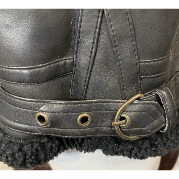 B.M.M. Los Angeles Faux Leather Motorcycle Jacket Brown Mens Medium Lined - Picture 7 of 16